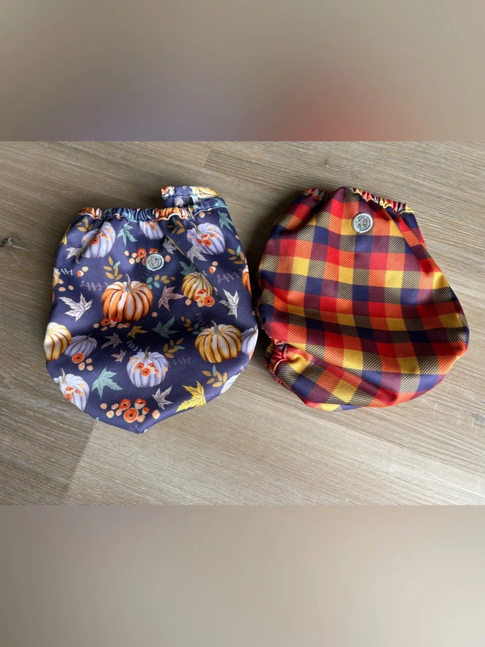 Cloth Diaper Covers - Button Diapers - Fall/Autumn Pumpkin Floral & Plaid